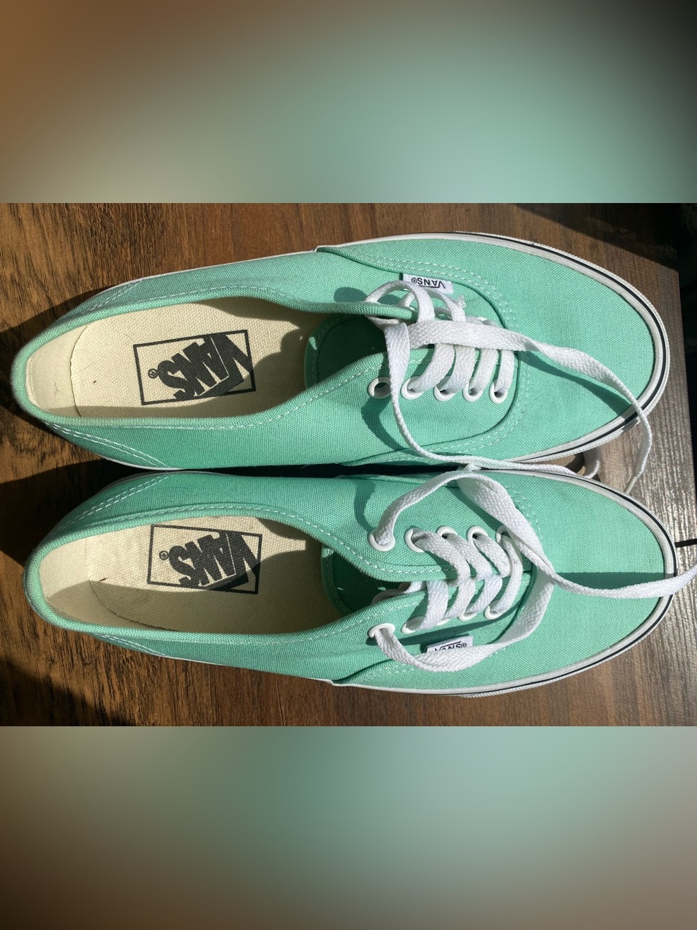 Vans Classic Low-Top Sneakers in Mint Green with White Trim - Picture 3 of 6